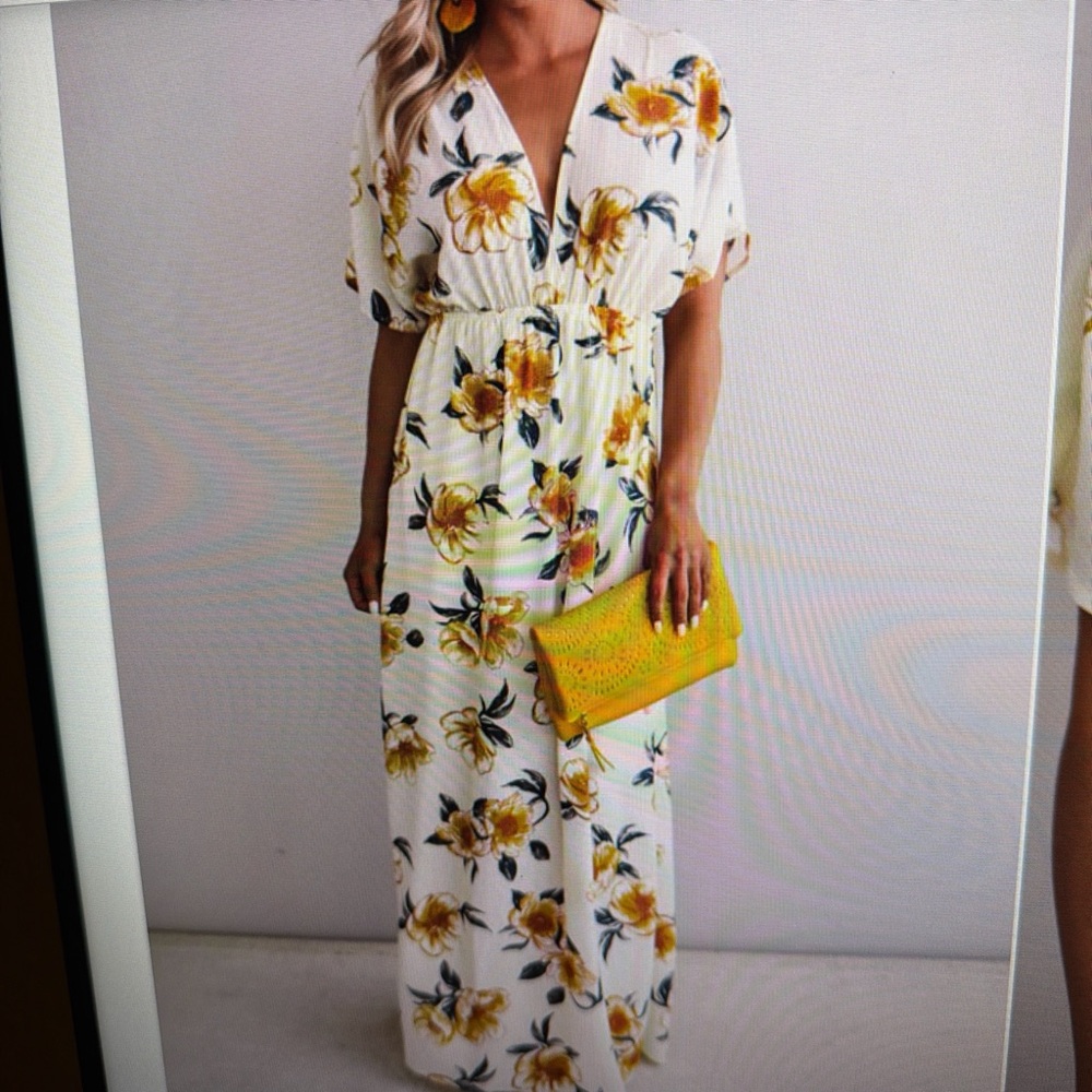 Floral Maxi Dress Impressions sz S